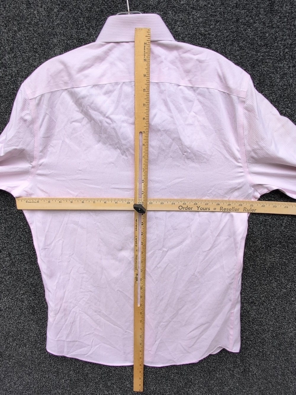 SuitSupply Traveller Dress Shirt Mens 15.5 39 M Pink Striped Slim Fit Button Up - Picture 9 of 14